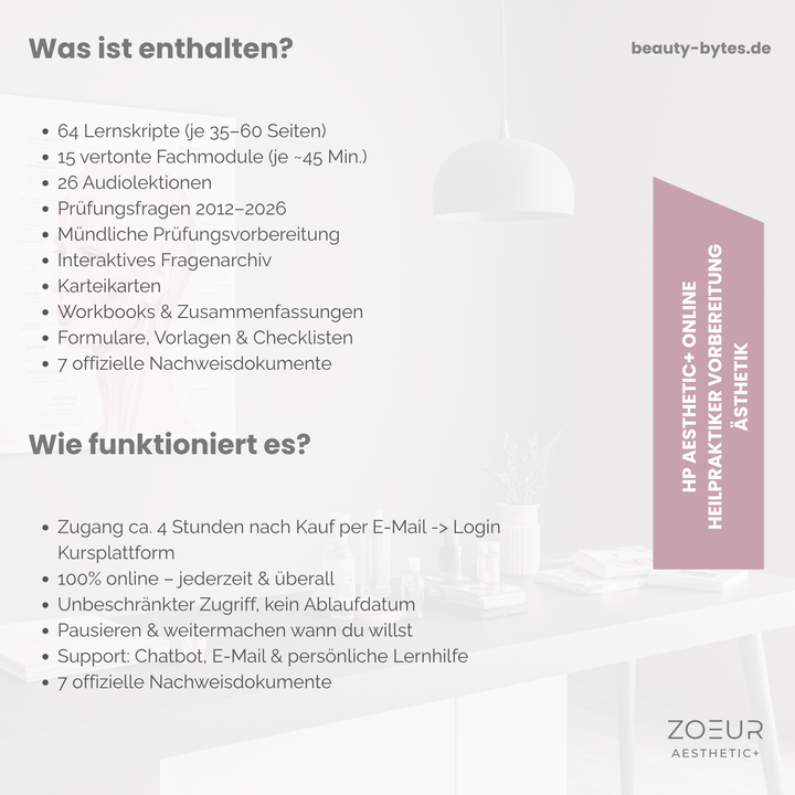 HP AESTHETIC+ | Heilpraktiker/in inkl. Ästhetik-Basis | Online Programm