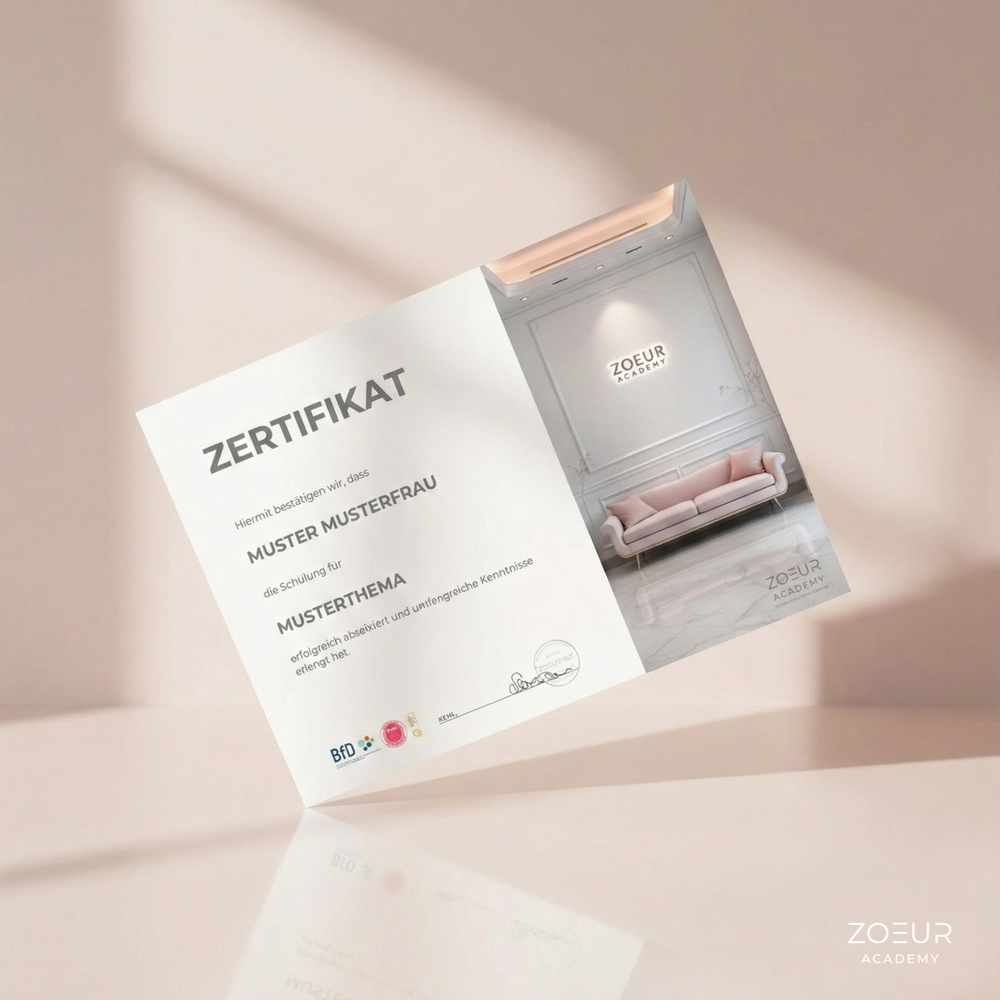 Zertifikat per Post: Zusatz-Service – gedruckte Ausführung (2-fach) - zoeur